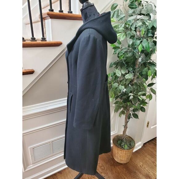 Vintage Stephanie Mathews Women Black 100% Wool Long Sleeve Button Front Coat 12 - Picture 4 of 12